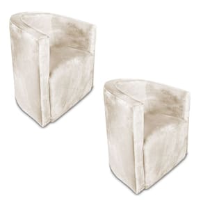 Kit 02 Poltronas Decorativa Lyon Veludo Bege - Pallazio