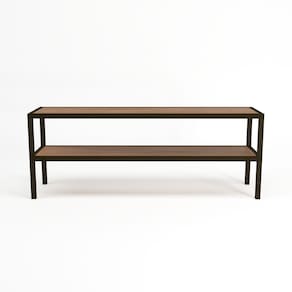Aparador para Jardim 160cm em Estrutura de Alumínio Malta Marrom/Madeira