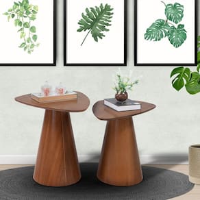 Conjunto de Mesa Lateral para Sala de Estar Alpes Natural