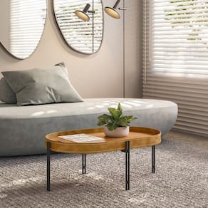 Mesa de Centro para Sala de Estar 93cm x 57cm x 35cm Mônaco Marrom/Tauari Fosco