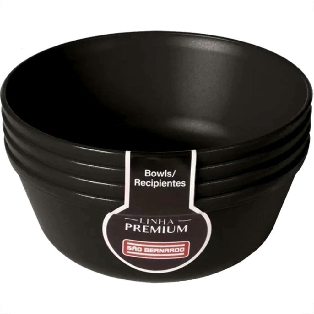 Cj.04 Bowl Pequeno Preto 450Ml