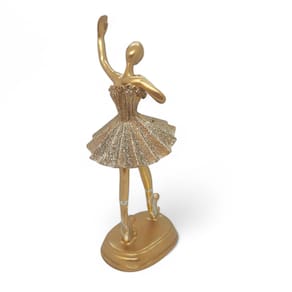 Bailarina Delicada Enfeite Decoração Brilhante Resina 22 cm