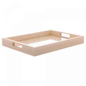 Bandeja Retangular de Mdf com Fundo Treliça 36,5cm x 26,5cm