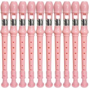 Kit 20 Flautas Doce Germânica Rosa Claro FL 20G New York