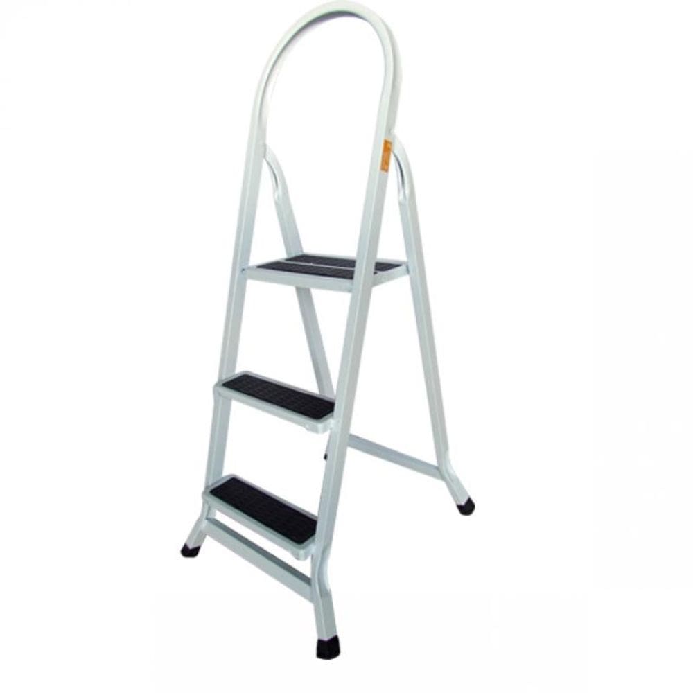 Escada Retangular 3 Degraus Branco Preto