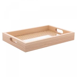 Bandeja Retangular de Mdf com Fundo Treliça 31,5cm x 21,5cm