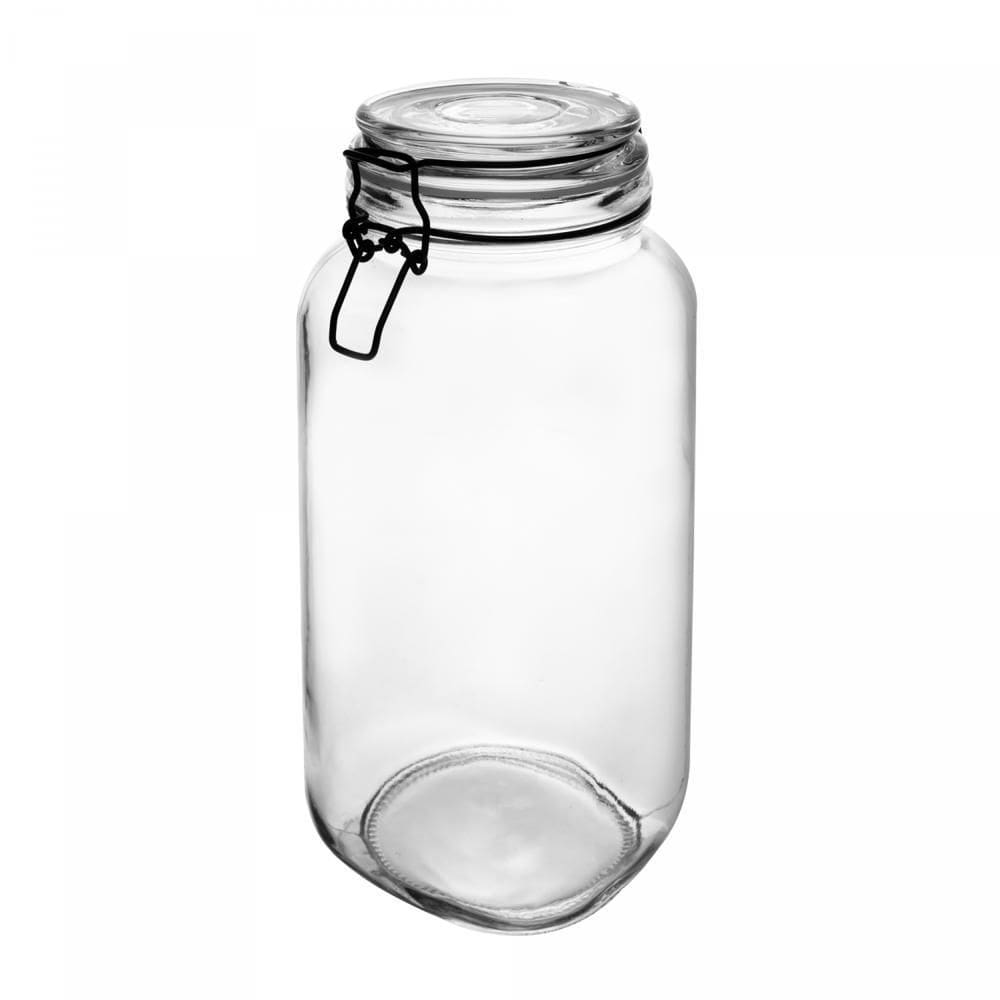 Pote Hermético de Vidro com Silicone Vintage Preto 2,3L
