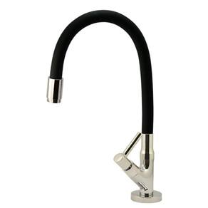 Torneira Gourmet Flexível Silicone Preta Bancada