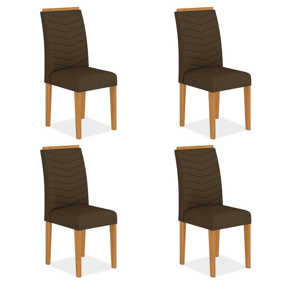 Conjunto 4 Cadeiras Lisboa Cinamomo/ Marrom - Móveis Arapongas