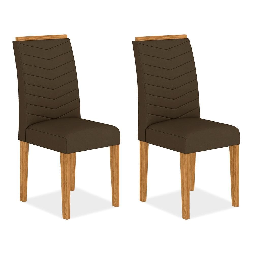 Conjunto 2 Cadeiras Lisboa Cinamomo/ Marrom - Móveis Arapongas