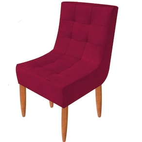 Conjunto 2 Cadeiras Estofadas Sala De Jantar Camily Suede Vermelho