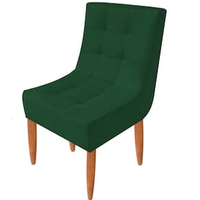 Conjunto 2 Cadeiras Estofadas Sala De Jantar Camily Suede Verde