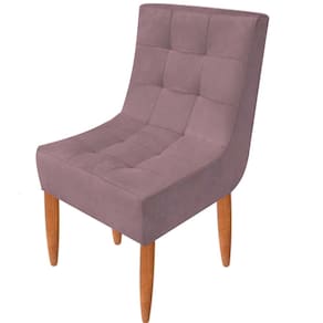 Conjunto 2 Cadeiras Estofadas Sala De Jantar Camily Suede Rose