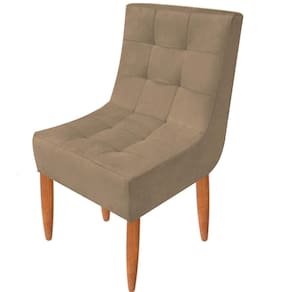 Conjunto 2 Cadeiras Estofadas Sala De Jantar Camily Suede Capuccino