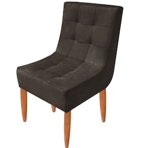 Conjunto 2 Cadeiras Estofadas Sala De Jantar Camily Suede Marrom