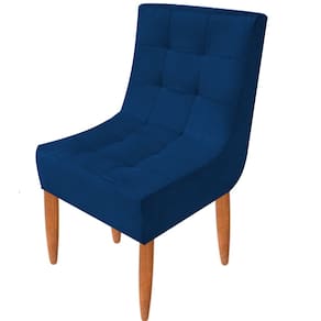 Conjunto 2 Cadeiras Estofadas Sala De Jantar Camily Suede Marinho