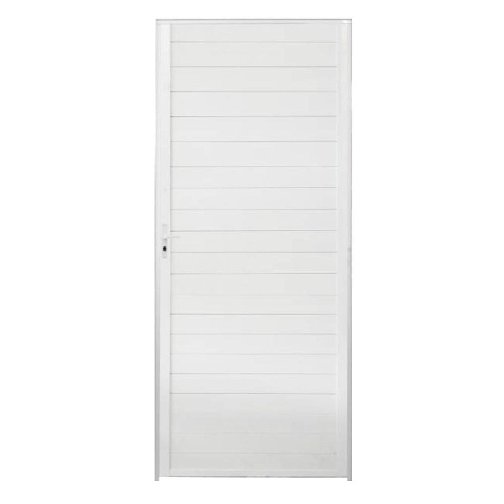 Porta Lambril 2,10x70 lado DIREITO L-25 no alumínio branco