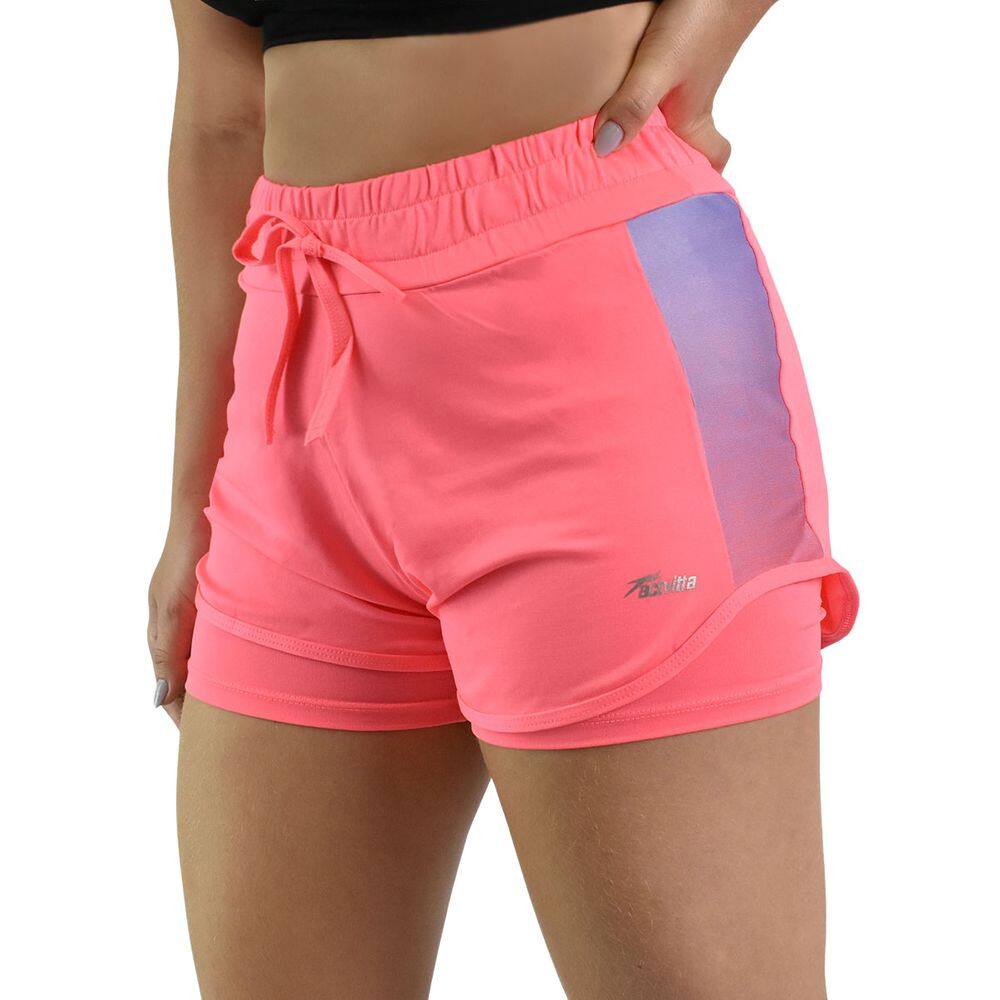 Short Feminino Activitta Esportivo Treino Confortável Coral Lilás