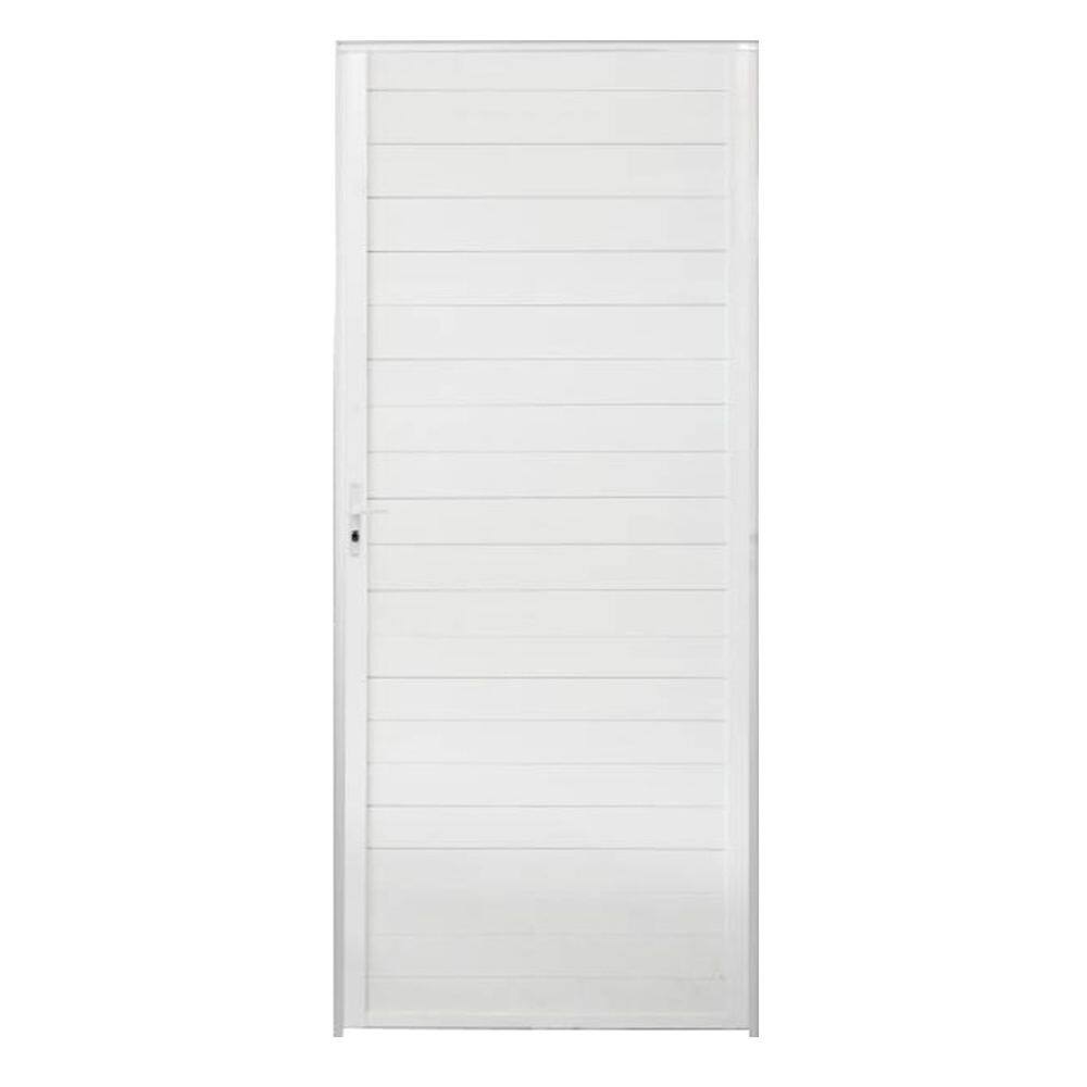Porta Lambril 2,10x90 lado DIREITO L-25 no alumínio branco
