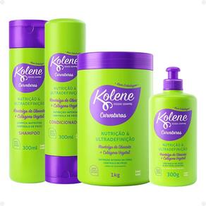 Kit Kolene Curvaturas Nutrição e Ultradefinição: Shampoo, Condicionador 300ml, Creme de Tratamento e Gel Creme 300g