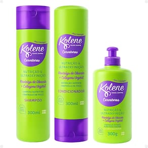 Kit Kolene Curvaturas Nutrição e Ultradefinição: Shampoo, Condicionador 300ml e Gel Creme 300g