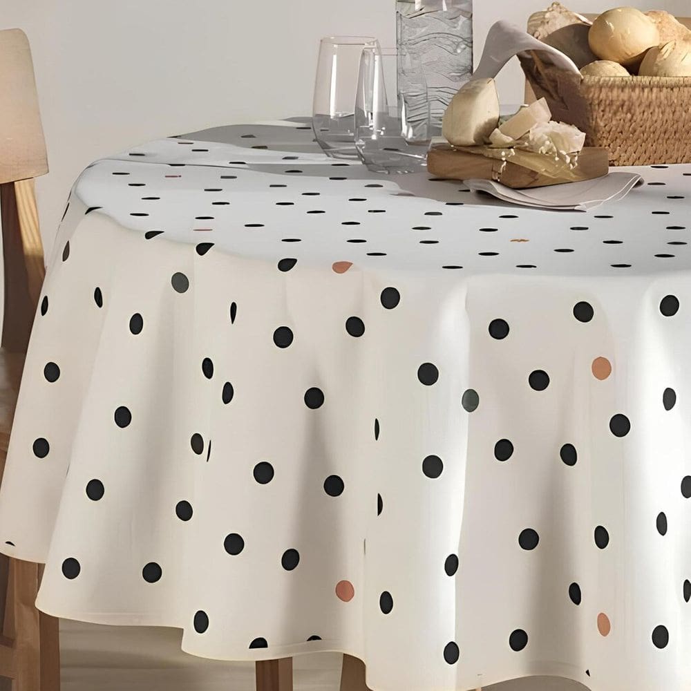 Toalha de Mesa Redonda 4 Lugares Limpa Fácil Döhler Menu
