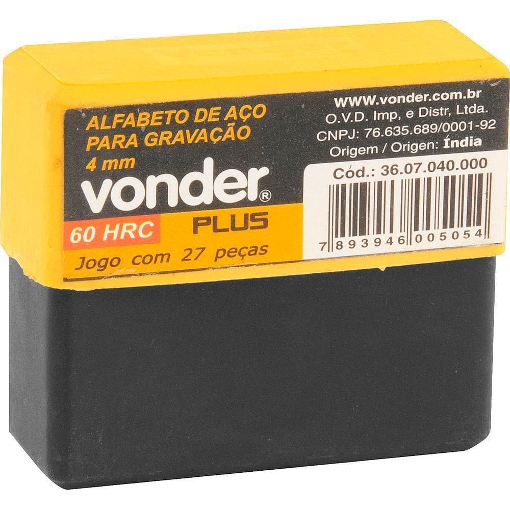 Alfabeto De Aço Punção 5Mm A-Z Para Gravação - Vonder Plus