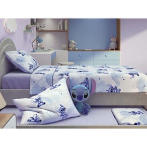 Jogo de Cama 100% Algodão Stitch Oficial 3 Peças 150 Fios