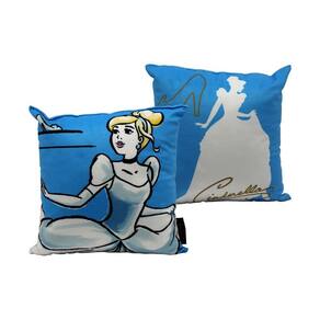Almofada Princesa Cinderela Aveludada Azul 25x25CM Oficial Disney