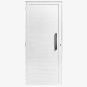 Porta Lambril 2,10x70 lado DIREITO L-25 no alumínio branco c/puxador redondo