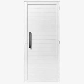 Porta Lambril 2,10x90 lado ESQUERDO L-25 no alumínio branco c/puxador redondo