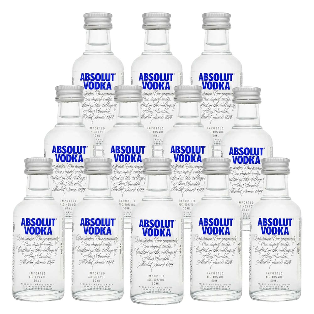 Miniatura Vodka Sueca Absolut Tradicional 50ml 12 Unidades