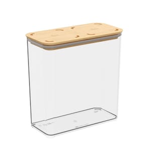 Pote Hermético Cristal com Tampa em Bambu 2,7L, linha Modo Coza