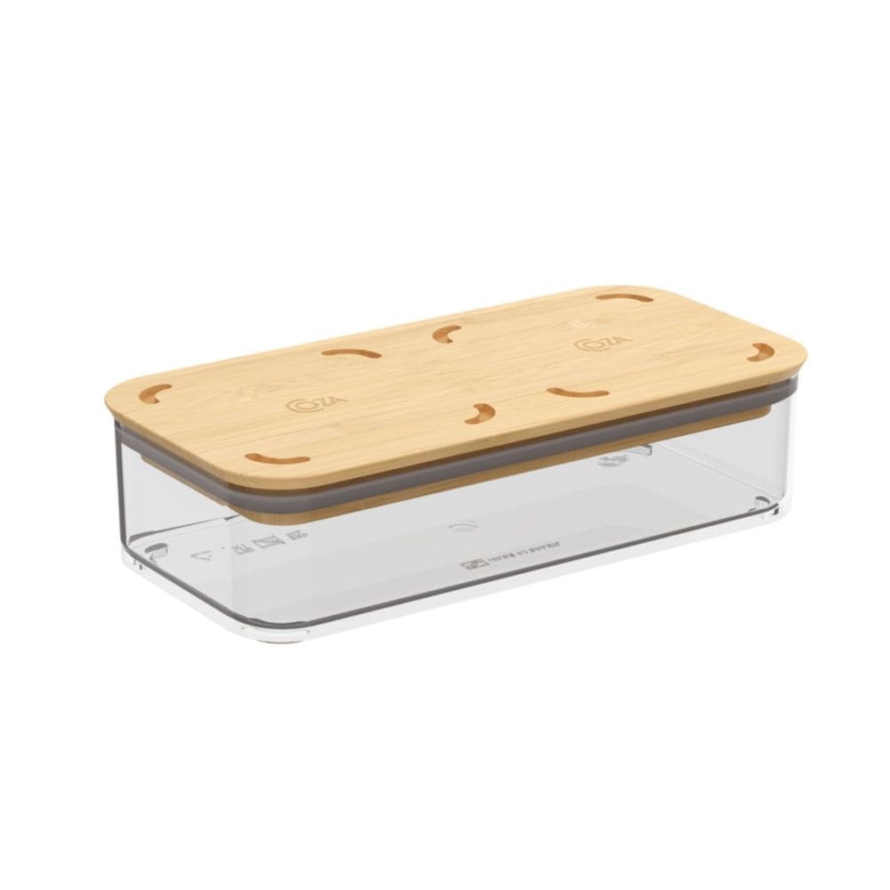 Pote Hermético Cristal com Tampa em Bambu 530ml, linha Modo Coza