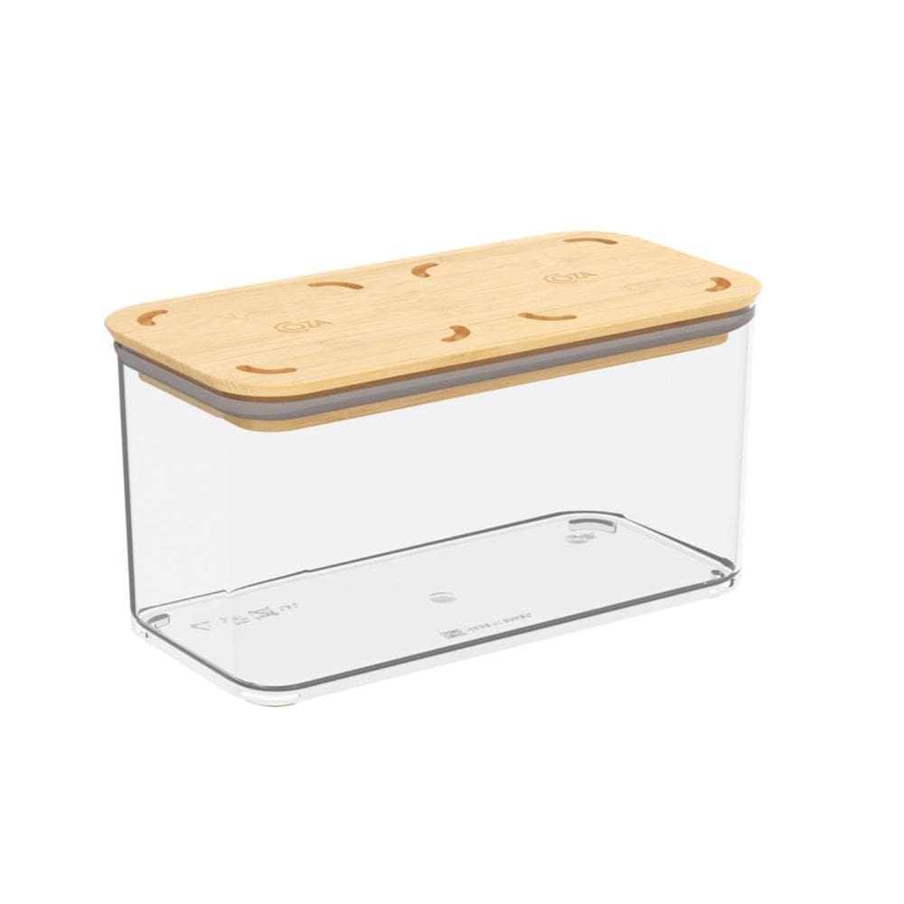 Pote Hermético Cristal com Tampa em Bambu 1,3L, linha Modo Coza