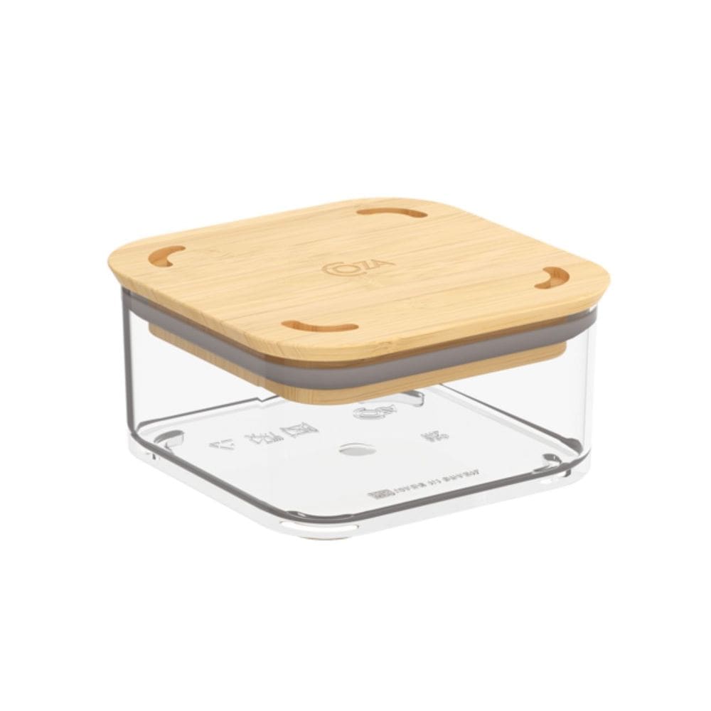 Pote Hermético Cristal com Tampa em Bambu 230ml, linha Modo Coza