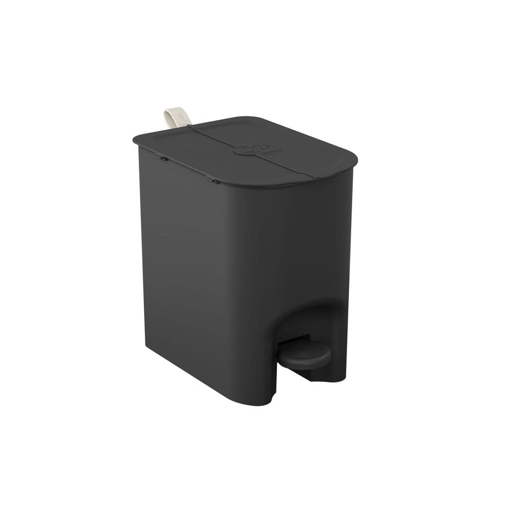 Lixeira Borboleta com Pedal 6L Coza, Preta com alça Light Gray