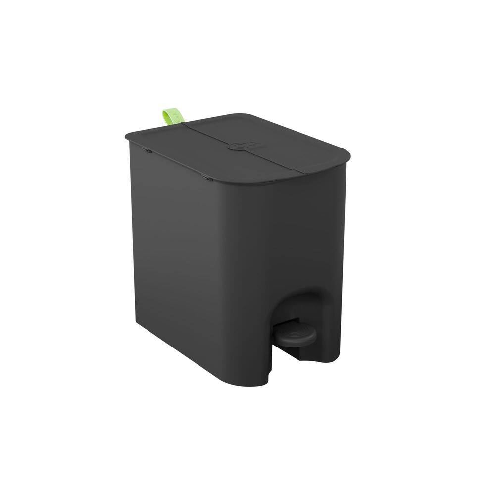 Lixeira Borboleta com Pedal Coza 12L Preto e Verde Matcha