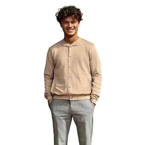 Jaqueta de Moletom Masculina Lisa com Bolsos Estilo Casual