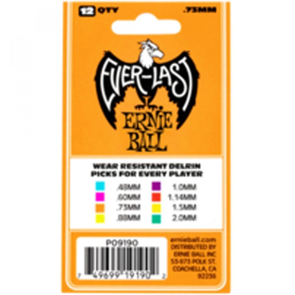 Kit Pacote 12 Peças Palheta Ernie Ball Everlast 0,73Mm