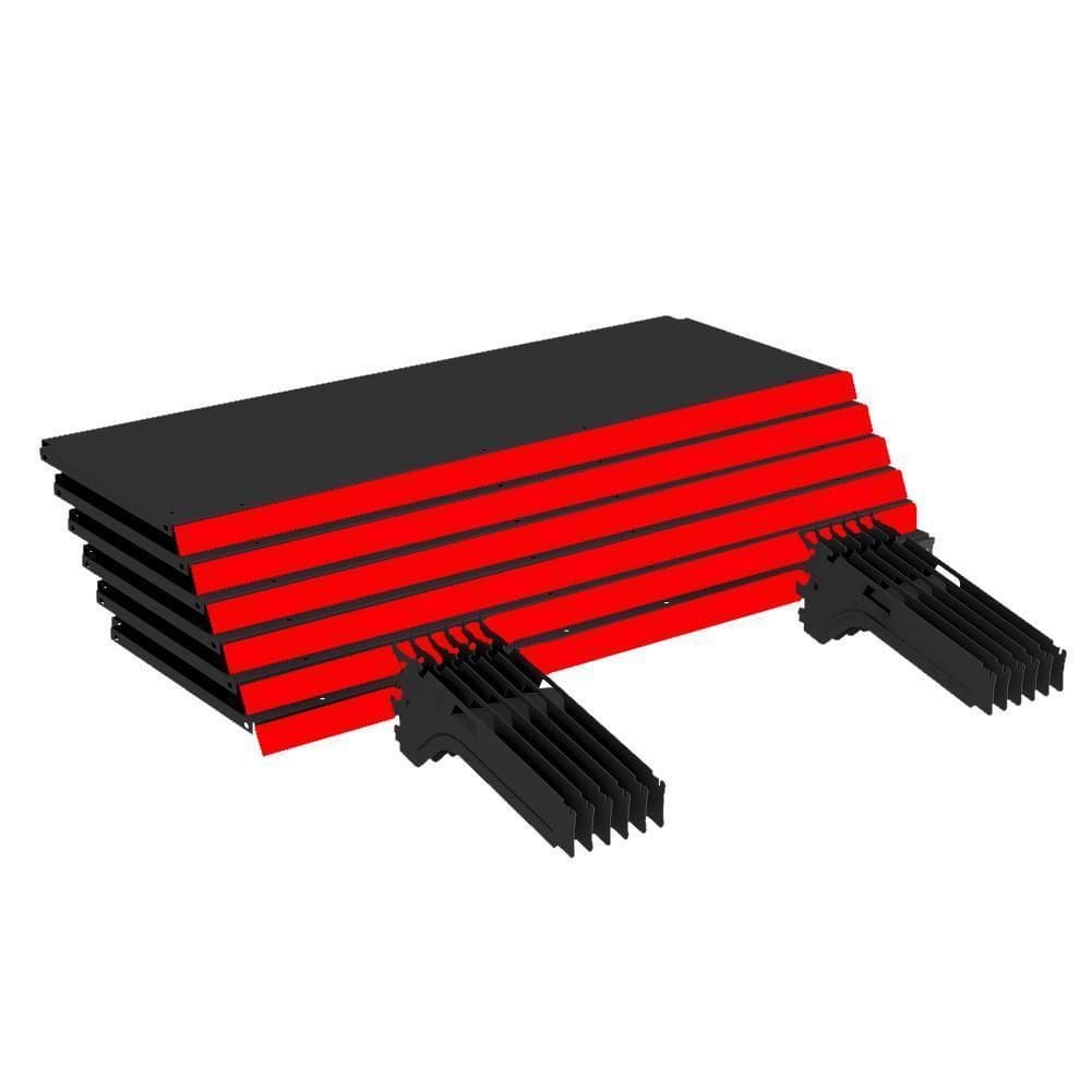 Kit 12 Bandejas Gondola Fit 40 Preto 12X 30X90 Pe Vermelho