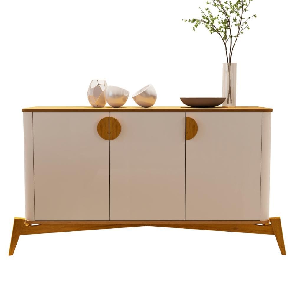 Buffet Buriti Pés Madeira Maciça Off White Nature JB Bechara
