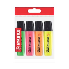 Kit 4 Marca Texto Stabilo Boss Neon Fluorescente Blister - Stabilo