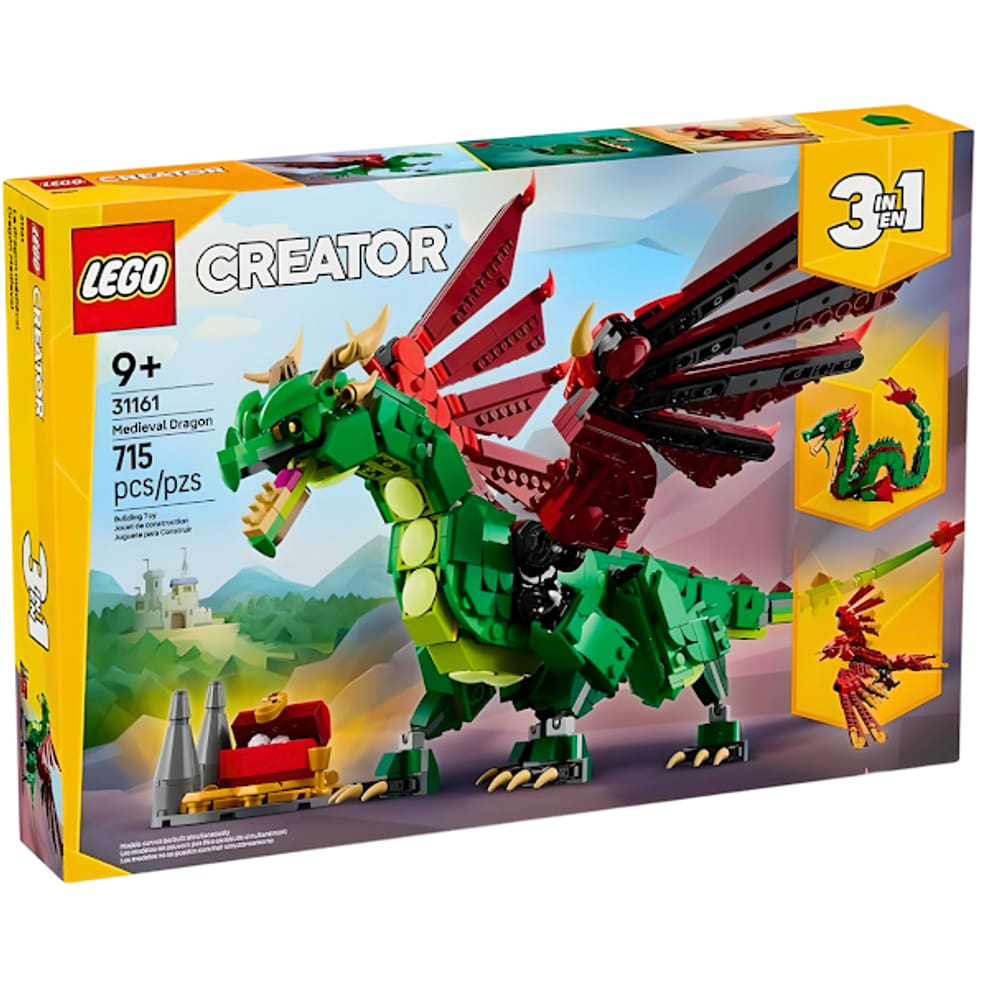 Blocos de Montar Lego Creator 3 em 1 Dragão Medieval 31161