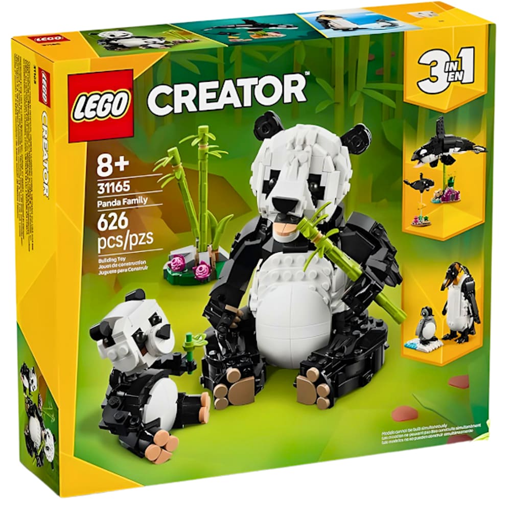 Lego Creator 3 em 1 Animais selvagens Família Panda 31165