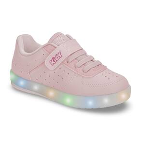 Tênis Casual Infantil Menina Kidy Luz Led - Nude - Divertido Confortável