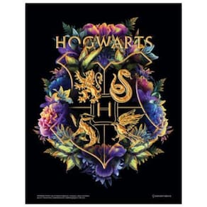 Quadro Metal Slim 26X20Cm Hogwarts Floral