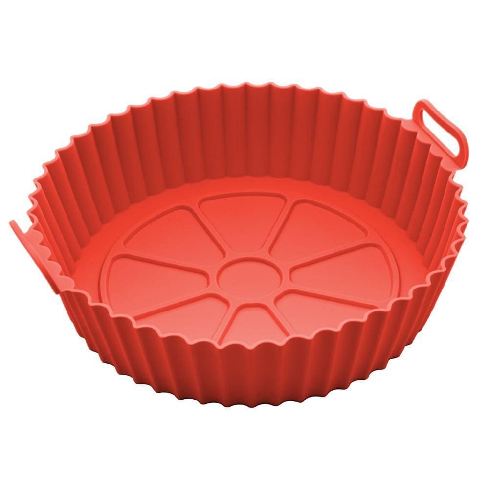 Forma Redonda de Silicone para Air Fryer Vermelha 19cm