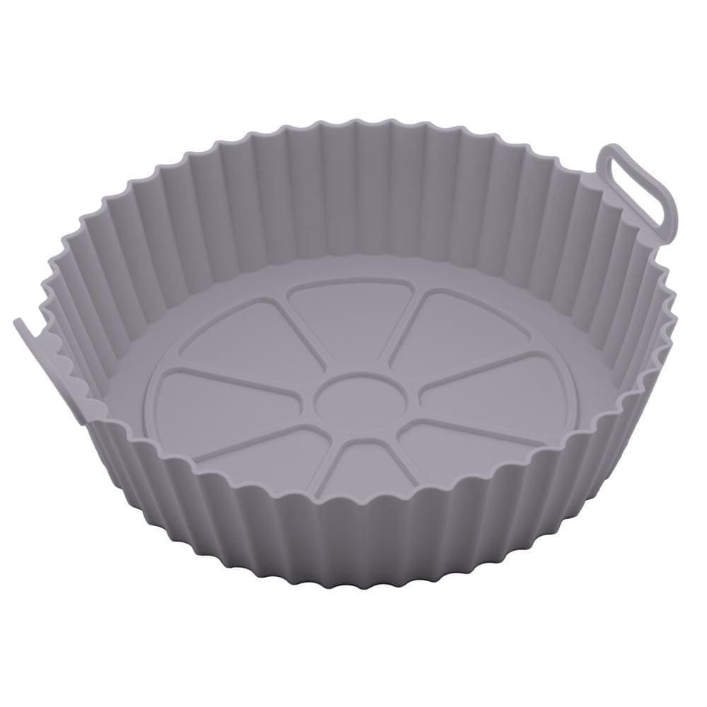 Forma Redonda de Silicone para Air Fryer Cinza 19cm