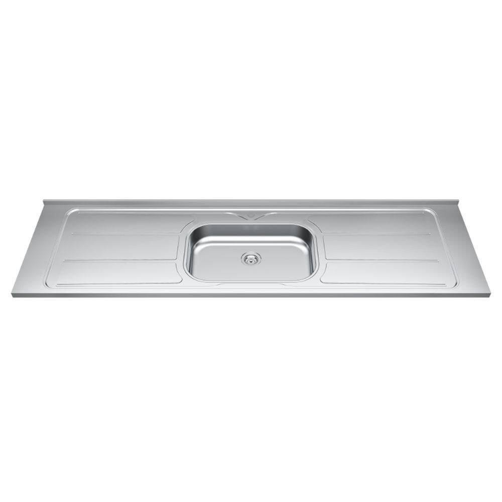 Pia De Cozinha Com Cuba E Válvula Bali 200cm Aço Inox - Ghel Plus